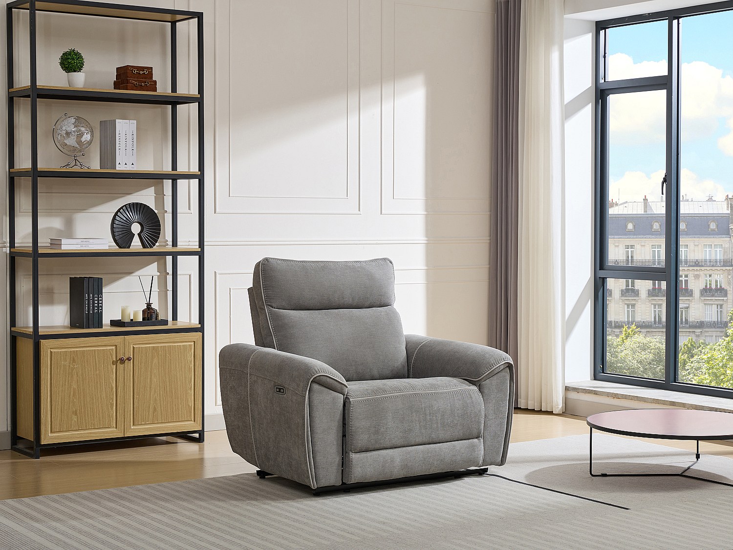 Relaxsessel elektrisch - Stoff - Grau - DJARALO