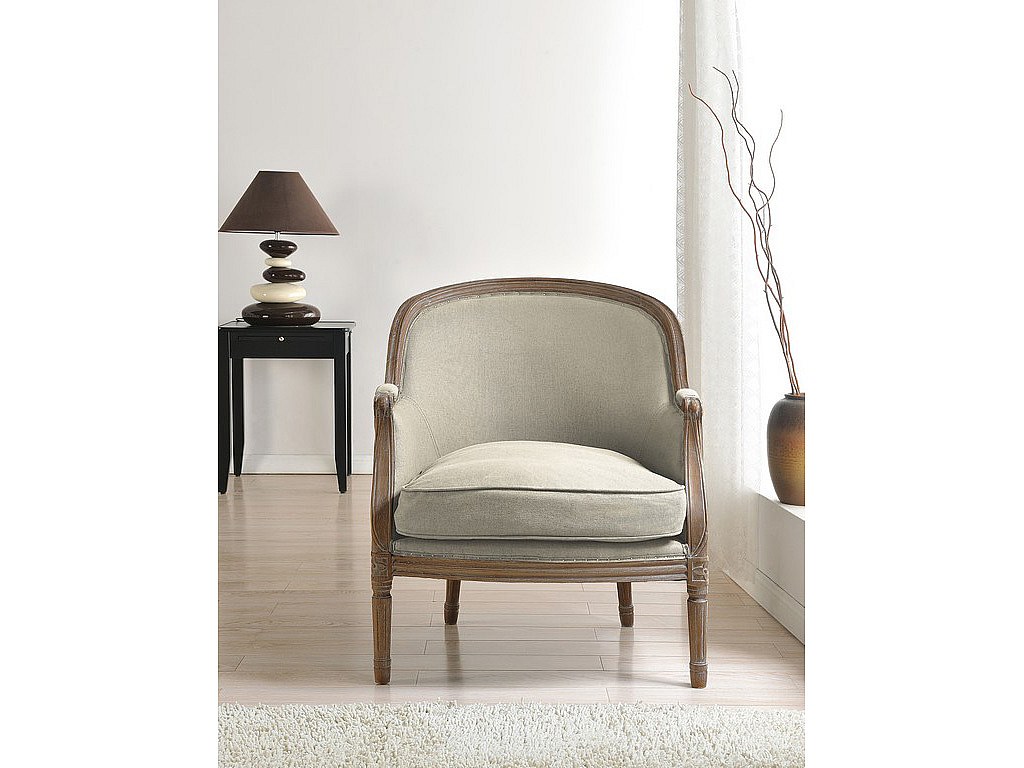 Sessel Barock - Stoff - Beige - ALIENOR