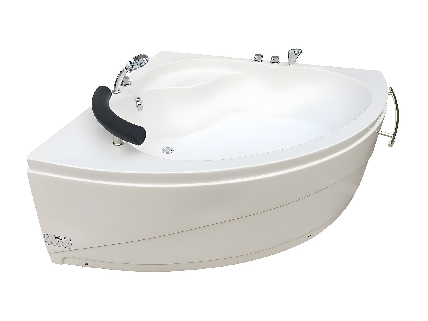 Eckbadewanne mit Armaturen - 263 L - 135 x 135 x 54 cm - NAVONA
