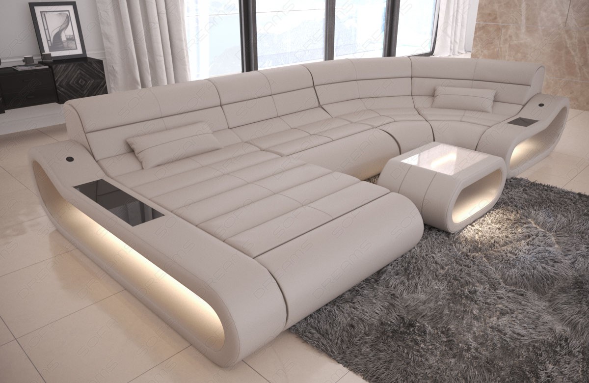 Ledersofa Concept U-Form – Modern & Bequem
