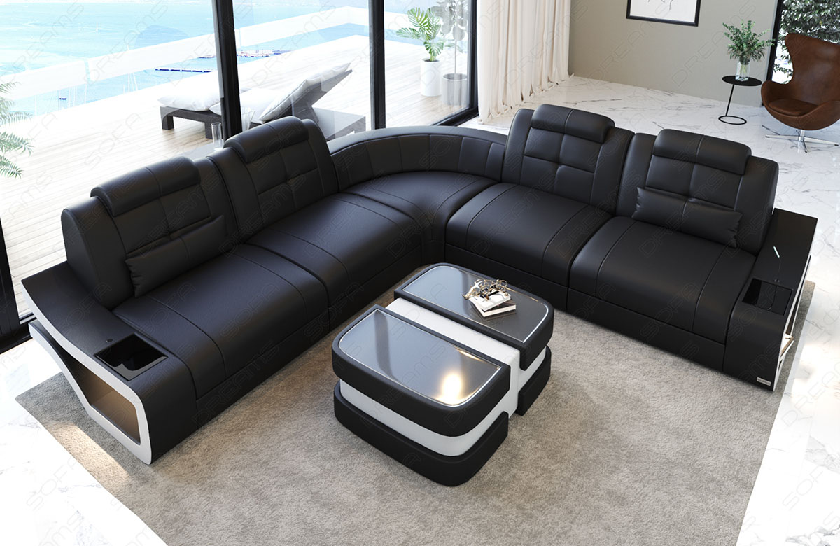 Ledersofa Elena L-Form Lang – Komfort & Stil