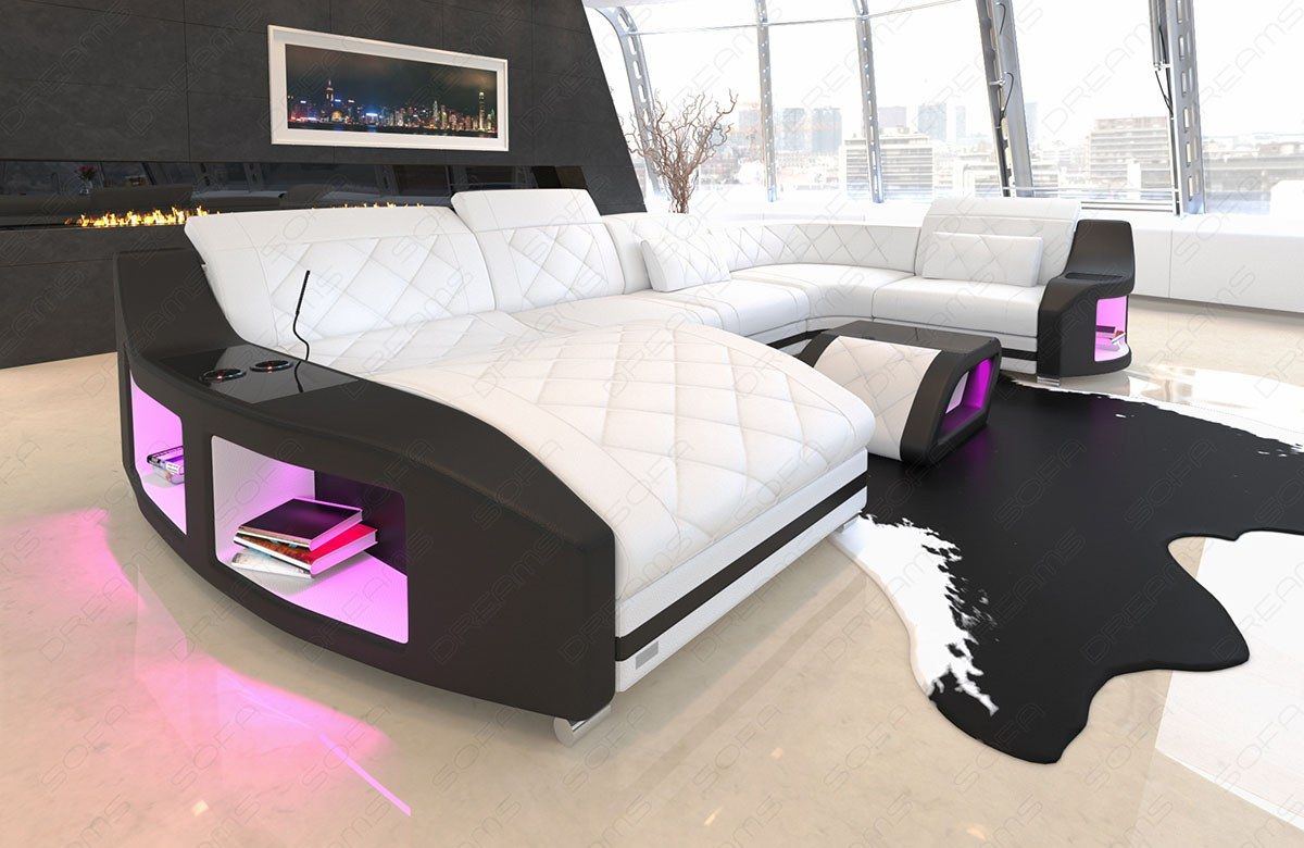 Mini Leder Wohnlandschaft Swing U-Form – Modern & Bequem