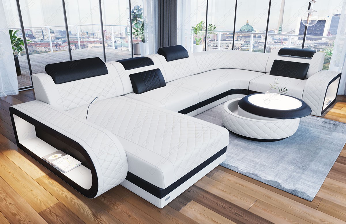 Mini Leder Wohnlandschaft Berlin U-Form