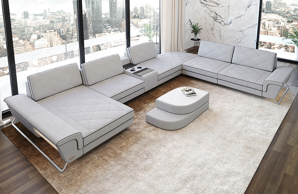 Stoff Wohnlandschaft Bari XXL – Geräumig & Bequem