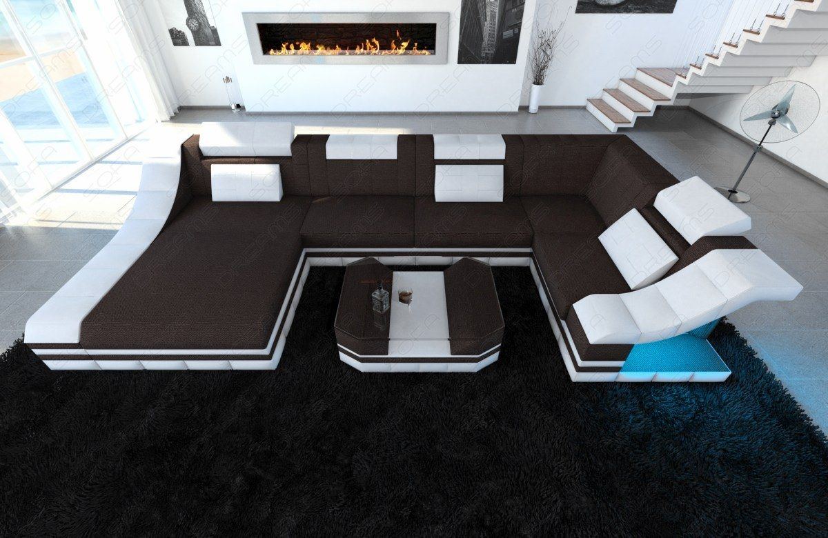 Mini Design Stoff Wohnlandschaft Turino U-Form