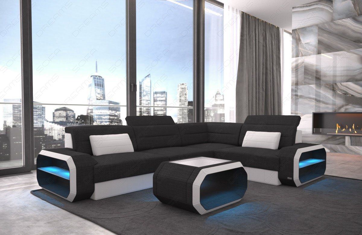 Mini Stoffsofa Verona in L-Form