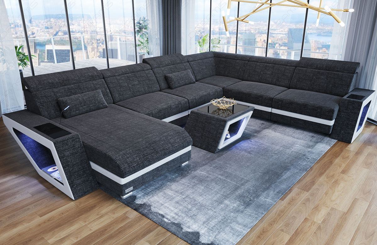 XXL Stoff Wohnlandschaft Catania – Bequem & Geräumig