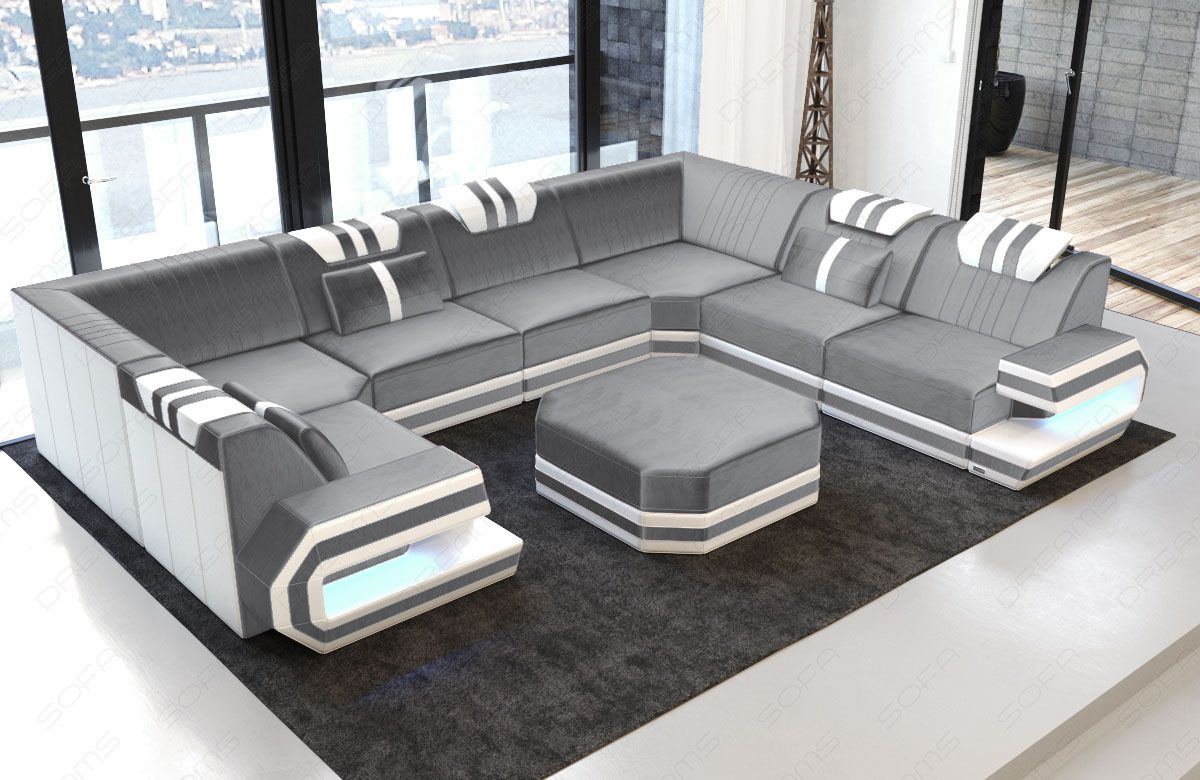 Sofa Ragusa U-Form mit Stoffbezug