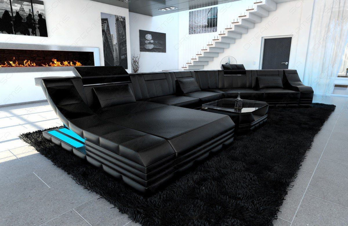 Leder Wohnlandschaft Turino CL mit LED