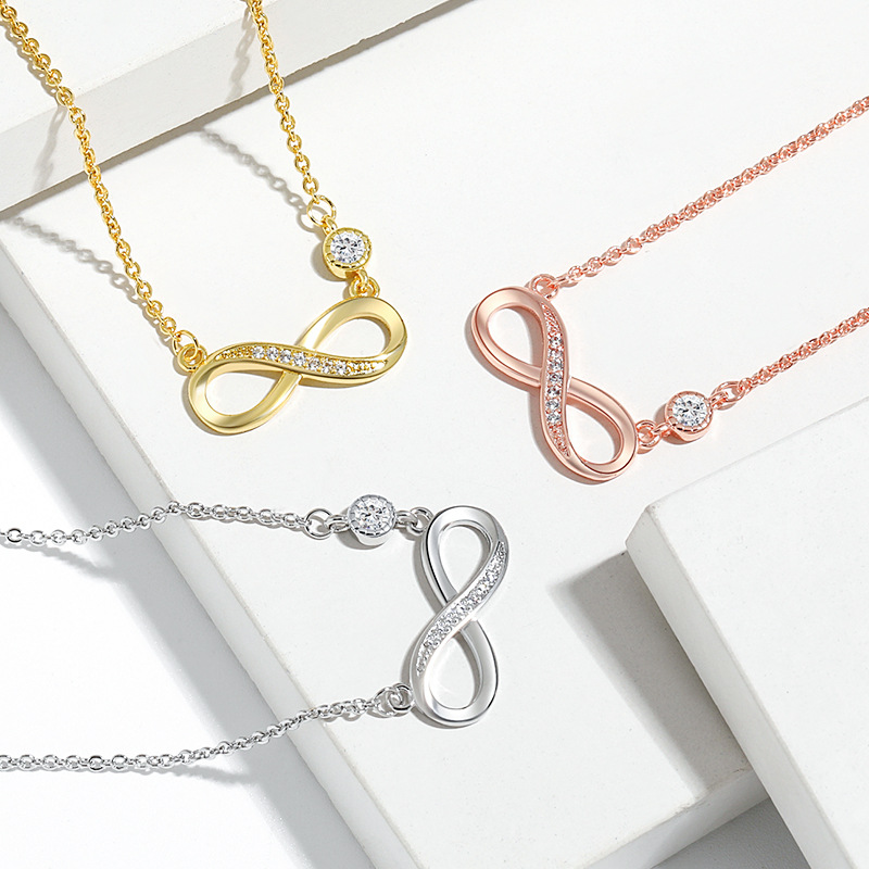 hot selling 8 character love infinity necklace high end simple Mobius infinity symbol necklace