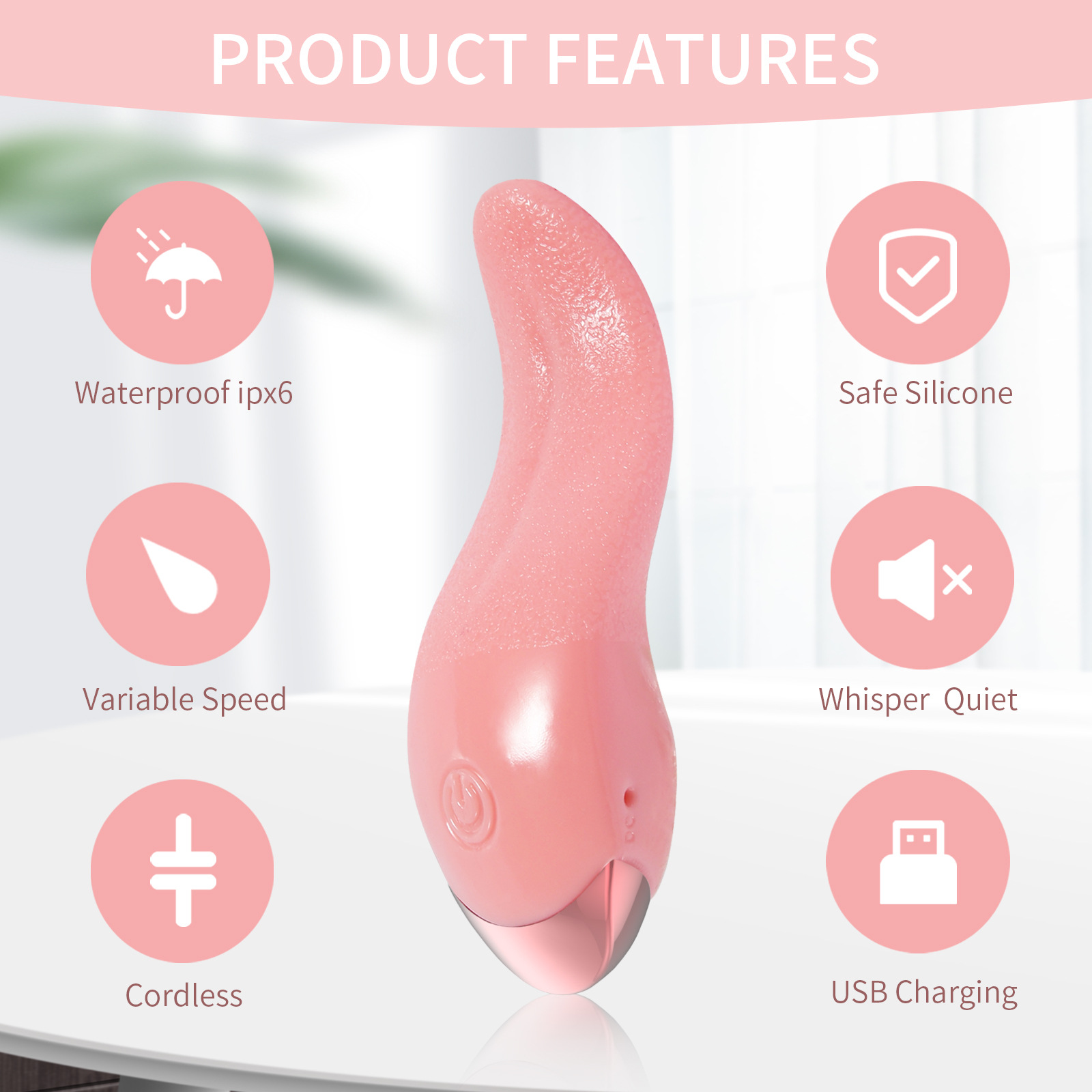 New Female Simulated Vibrator, Tongue Licking Stimulation, Clitoral Orgasm, G-spot Masturbator, Adult Sex Toy