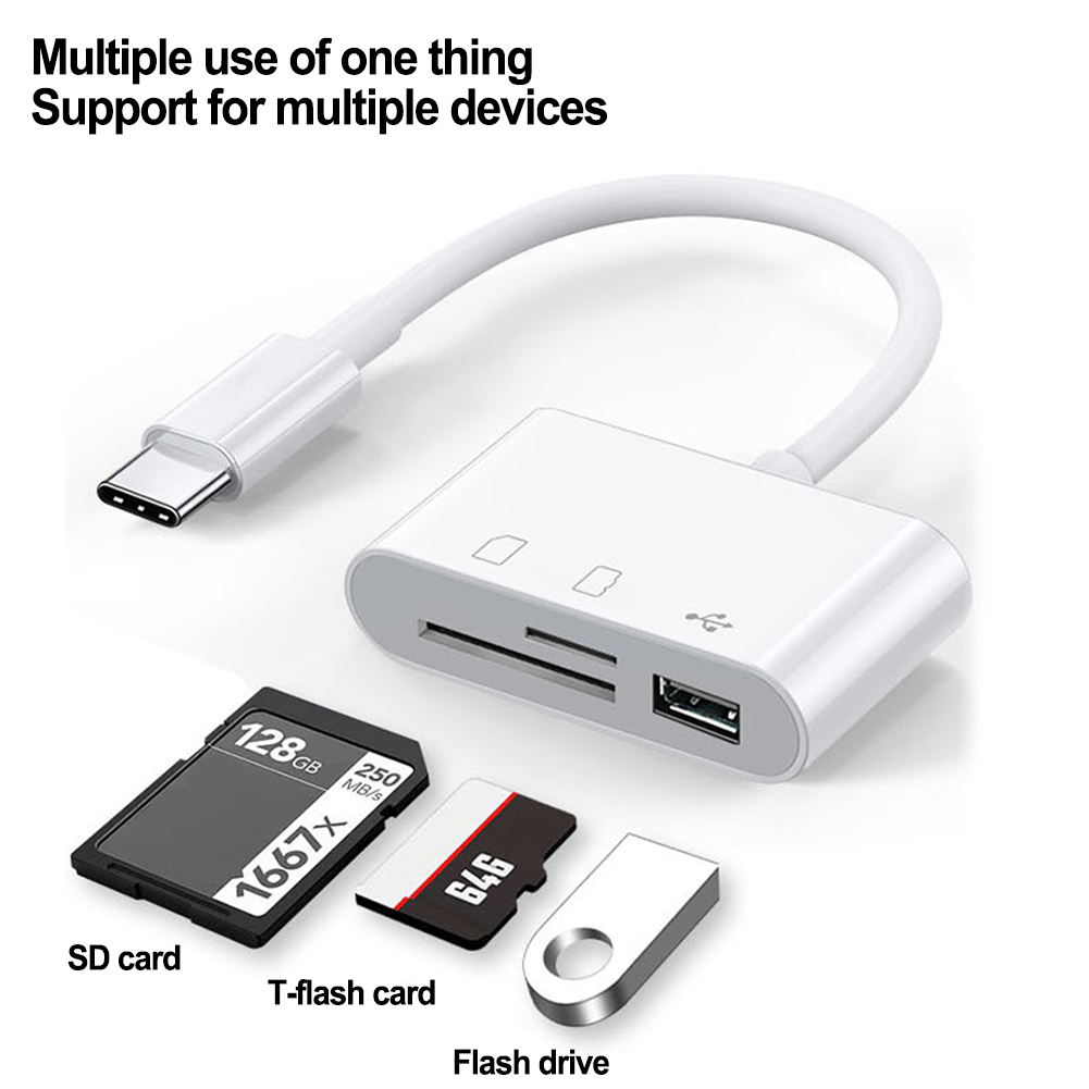 3 In 1 Reader TF Camera SD Memory Card Type-C USB Conversion Head OTG Adapter For Samsung Huawei Xiaomi