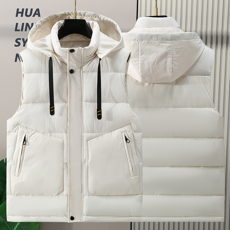 Men's Clothing Waistcoat Plus Fat Plus Size Plus Thick Casual Men's Waistcoat Fashion Vest Warm Cotton-Padded Jacket