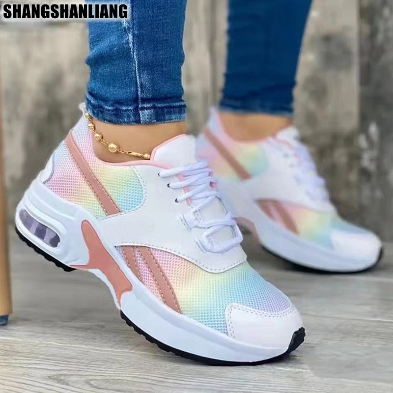 SHLIANG Women Sports Shoes Outdoor Running Shoes Mesh Breathable Ladies Sneakers Free Shipping Tennis Shoes Female Casual Sneakers S0136