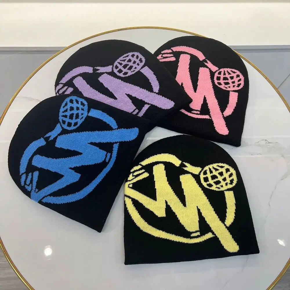 Hot Sale Personalized Pattern Knitting Hip Hop Hat Men Women Beanie Bonnet Gothic Wool Acrylic Winter Warm Skullies Y2k Ins Cold