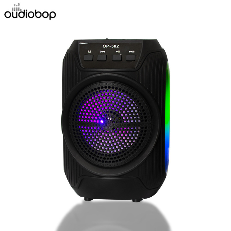 Portable Bluetooth Speaker Subwoofer Home Mobile Phone Holder Portable Card Insert LED Light Plastic Net Speaker