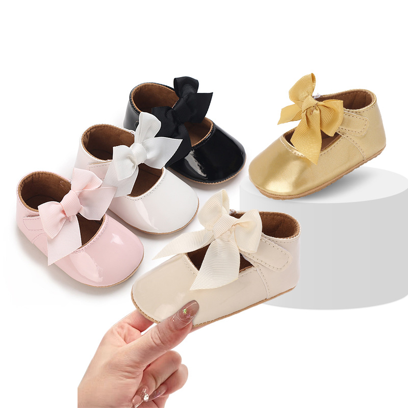 Mother & Kids Bowknot front shoes soft sole shoes baby girl 1 year old toddler shoes cute princess baby shoes spring and autumn baby shoes