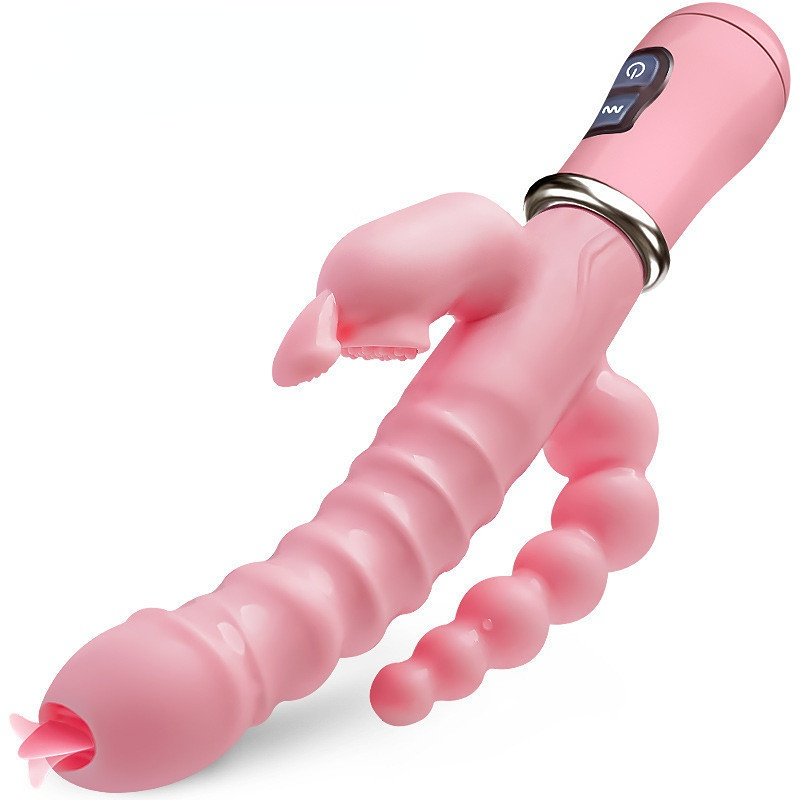 3 In 1 Double Penetration G Spot Vibrator Clitoris Stimulator Anal  Dildo Masturbators Sex Toys for