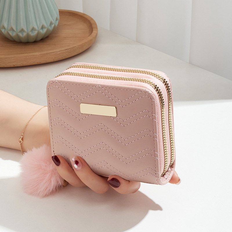 Purse Wallet Clutch Bag Purse Women's Double Zipper Short Card Bag Document Bag Hold Bag Stylish Simple Double Wallet Wallet