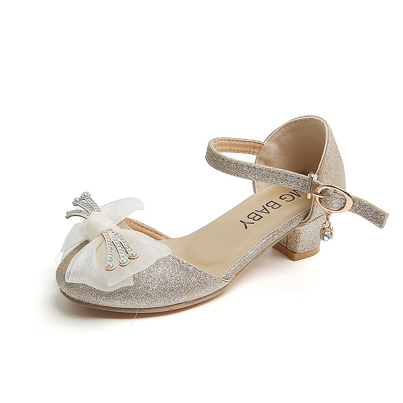 Mother & Kids Korean fashion sweet flower children's high heels thick heels 2024 summer new girls sandals children's shoes wholesale