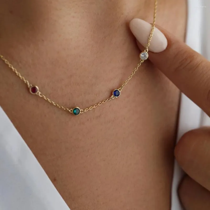 Chains Personalized Birthstone Necklace Jewellery Multiple Couple Gift For Her