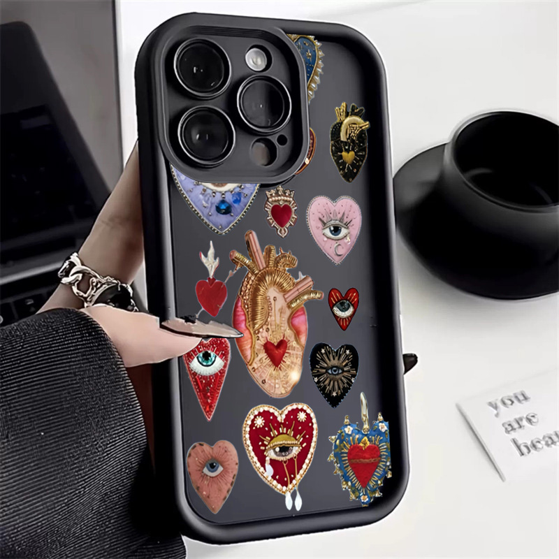 For Samsung Galaxy S25 S24 S23 S22 S21 Ultra Plus FE A56 A55 A53 A54 A52 A35 A36 A34 A33 A26 Evil Eye Art Love Heart Case Cover