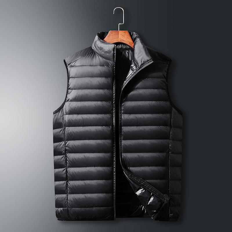 New autumn and winter light down jacket men's vest short fashion versatile winter clothing men's lightweight stand-up collar vest wholesale