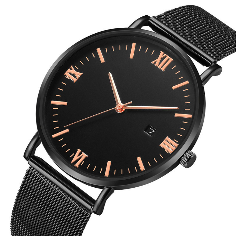 Factory wholesale simple mesh band Watch explosion men's watch neutral fashion quartz watch Joker watch men's watch