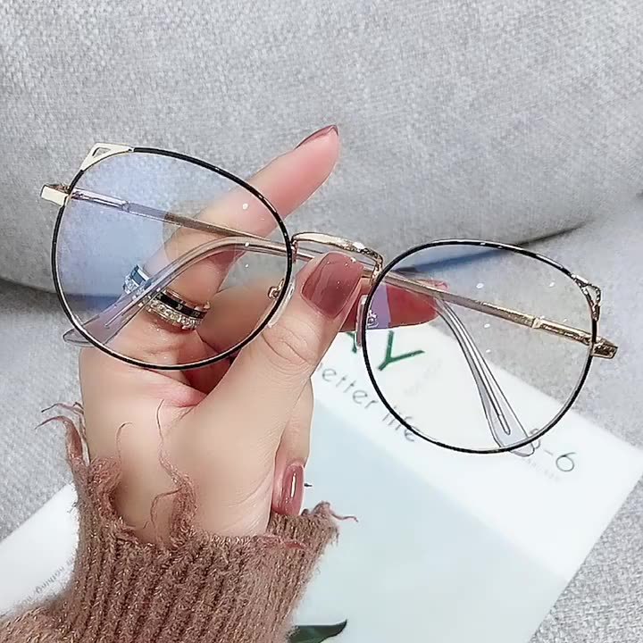 Unisex Plain Plain Mirror Cute Cat Ears Anti-blue Glasses Frame Myopia Glasses Can Be Matched With A Number Of Black Frame Glasses