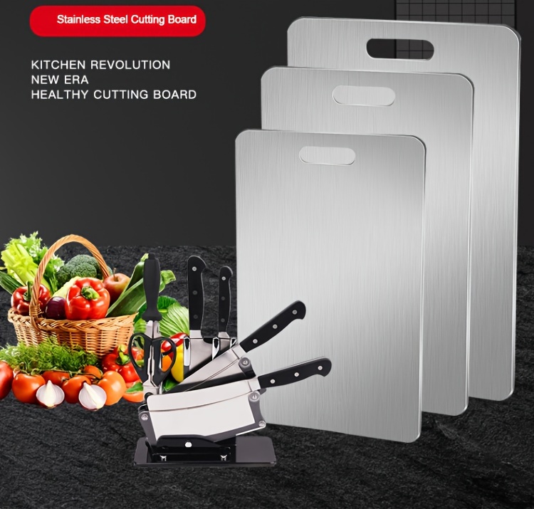 Cutting Boards For Kitchen, Titanium Cutting Board, Food Grade Stainless Steel Cutting Board For Meat,Fruit, Vegetables, Outdoor Or Indoor