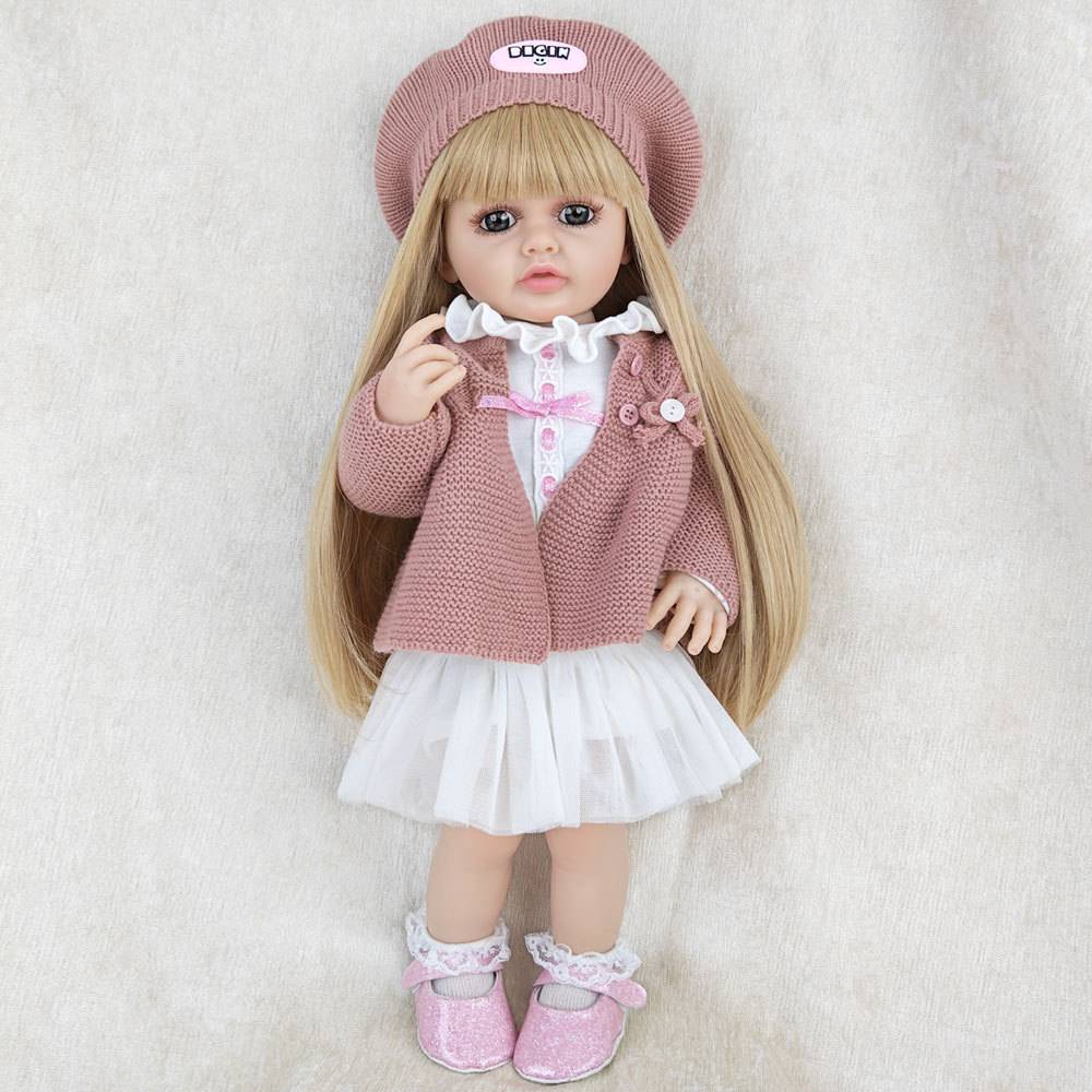 Fashion 55cm simulation princess doll toy mini cute pink set baby series long haired princess doll birthday gift