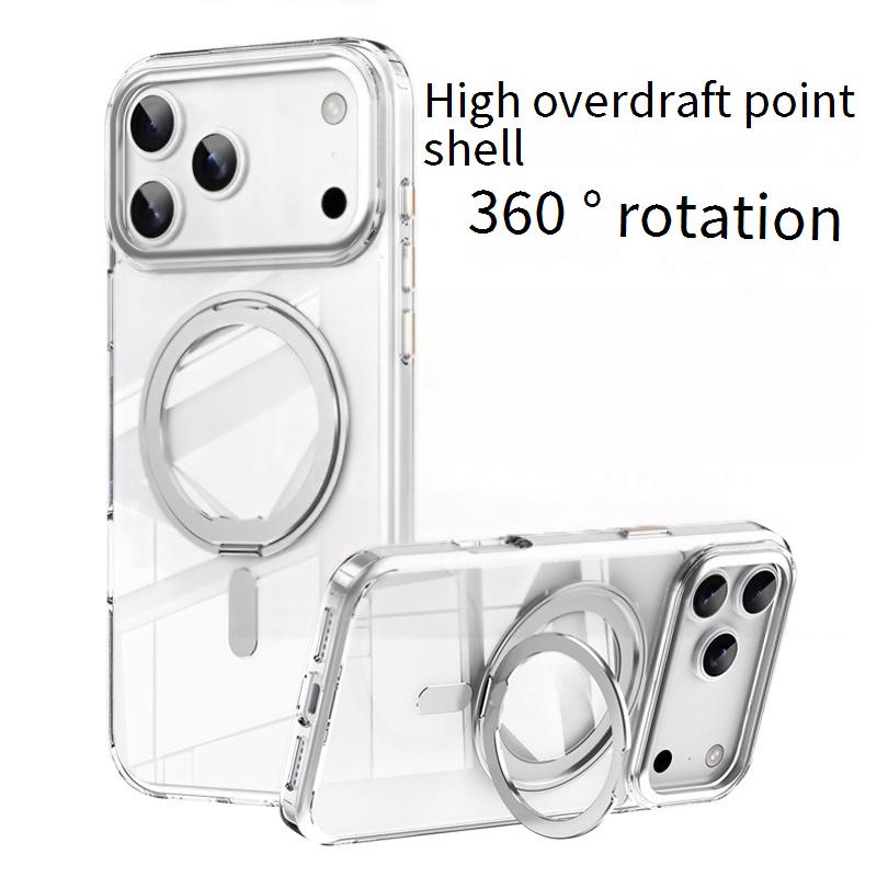 360° Rotating Magnetic Shockproof Case For IPhone 17 Pro Max/Pro/Air With Soft-Touch Matte Finish & Metal Stand (Compatible With IPhone 11-17 Series)