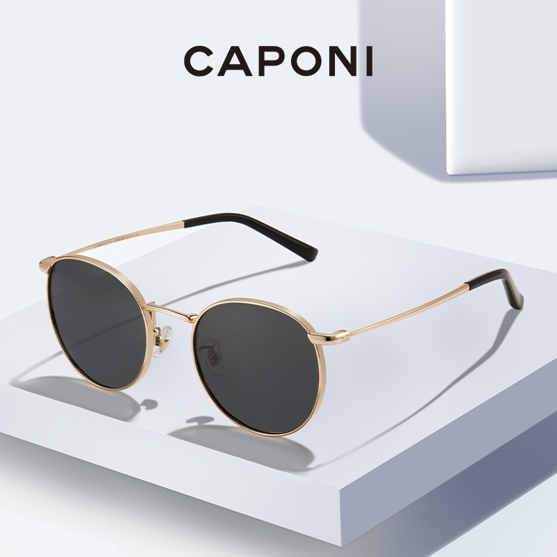 CAPONI Round Women Sunglasses Polarized Anti-UV Ray Muti Colors New Trending Branded Shades For Female Oculos de sol