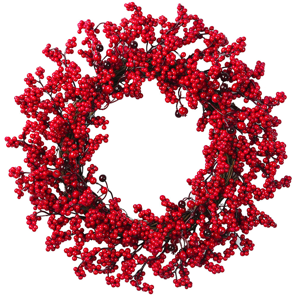 New simulation red fruit wreath rich fruit Holly fruit berry wreath Christmas tree ornaments  Christmas supplies