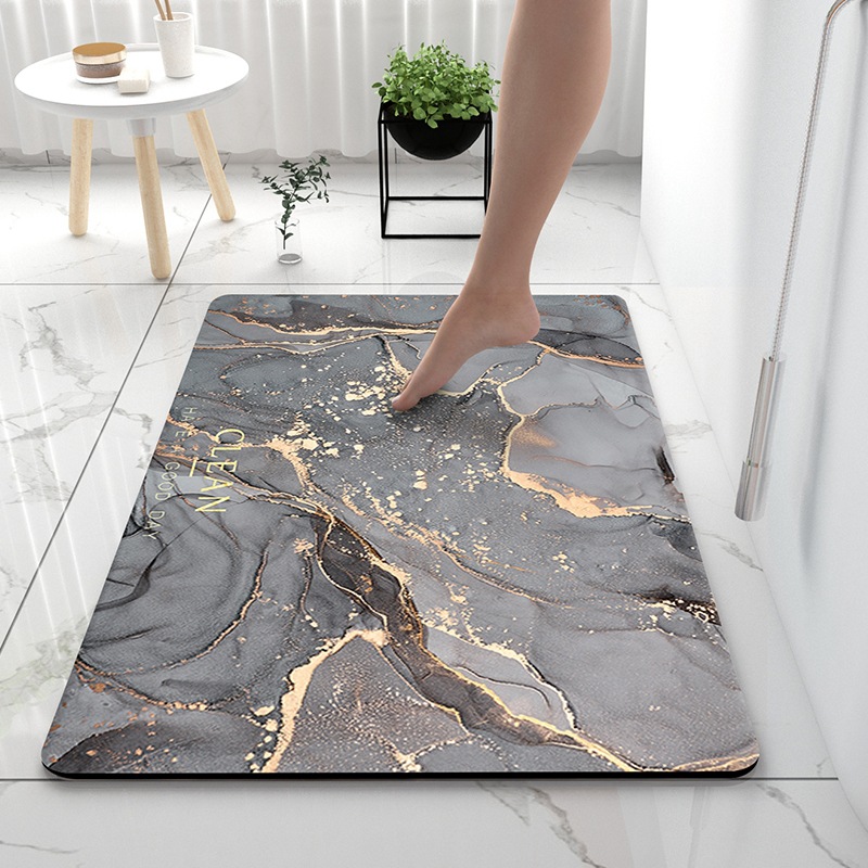 Light Luxury Bathroom Soft Diatom Mud Absorbent Floor Mat Toilet Toilet Door Quick Drying Foot Mat Entrance Door Mat Anti Slip Mat