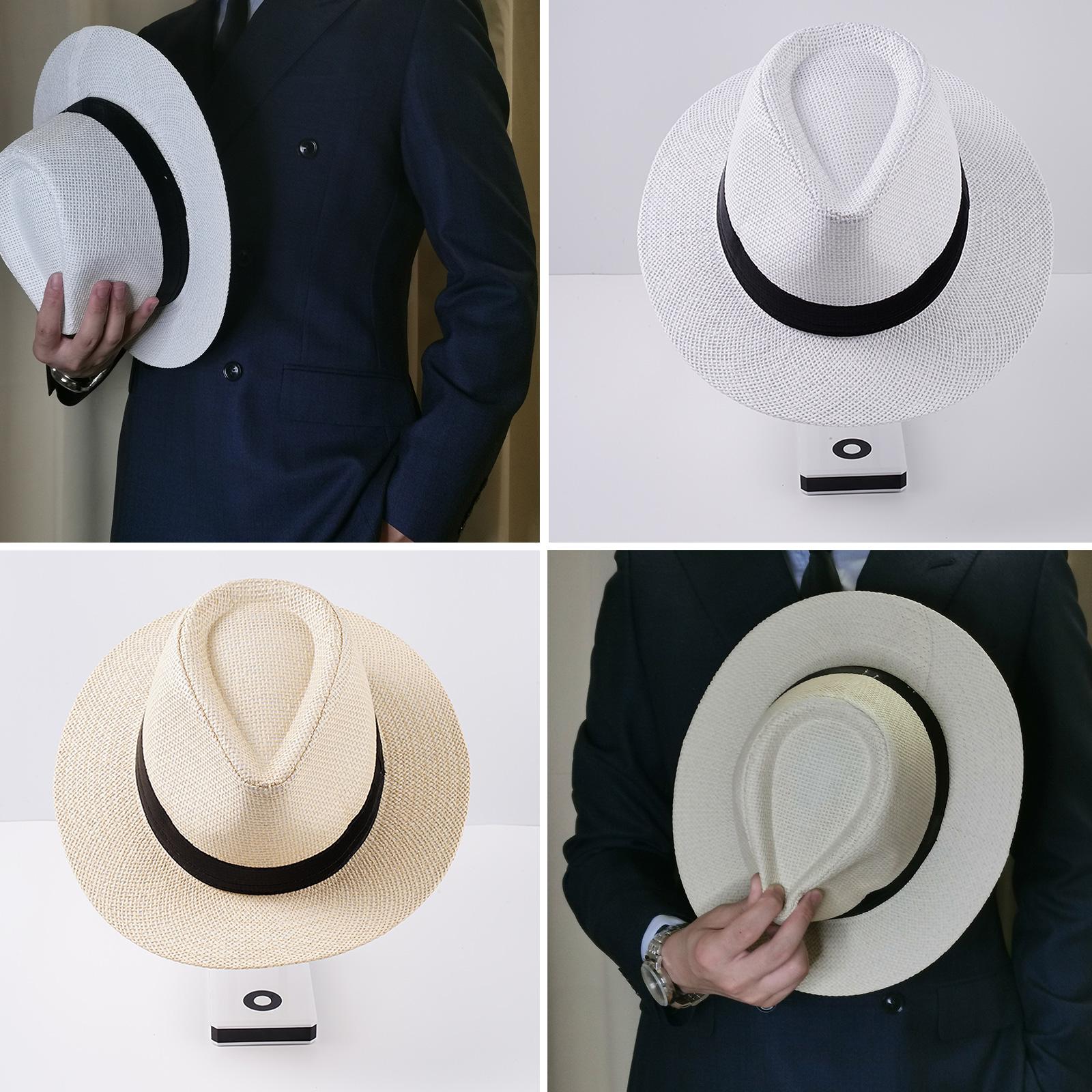 New Arrivals Fashion Summer Casual Unisex Beach Large Brim Jazz Sun Panama Paper Straw Women Men Cowboy Fedora Hat Gangster