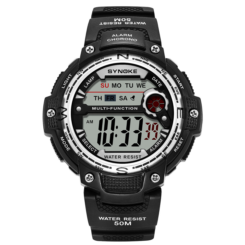 New sports electronic watch Digital watch men's sports watch multi-functional waterproof student fashion watch
