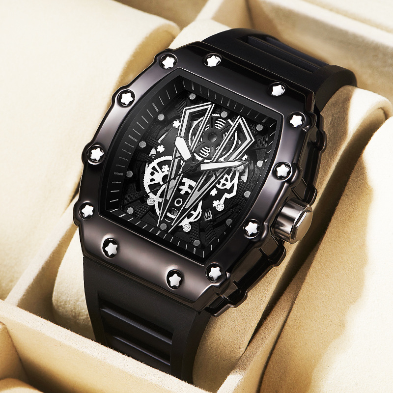 watch large dial men's quartz watch waterproof sports watch square Men's Watch luminous watch men's