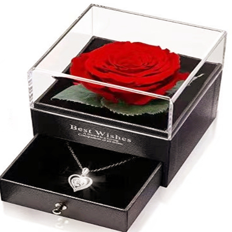 Women’s Jewelry Set Fashion flower gift box hot selling packaging box wholesale finished product acrylic box gift jewelry box storage box