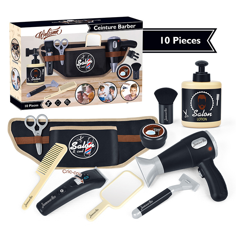 Cross Border Pretend Play Simulation Haarschneideset Set Spielzeug Kinder Rollenspiel Haarschneiden Mode Friseur
