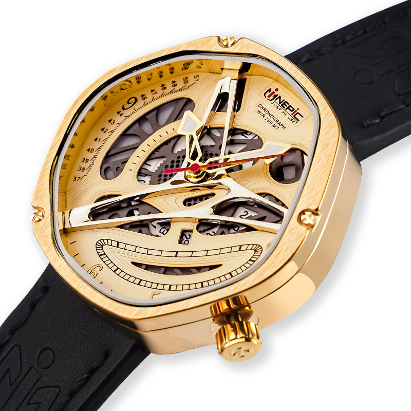 Men's Watch Men's Nightlight Calendar Fully Automatic Quartz Watch Men's Watch Non Mechanical Watch 6074