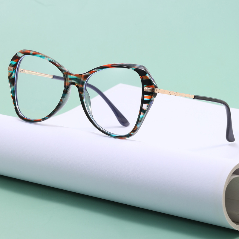 New square frame men's and women's flat mirror glasses frame retro blue light anti-internet celebrity large frame plain makeup artifact