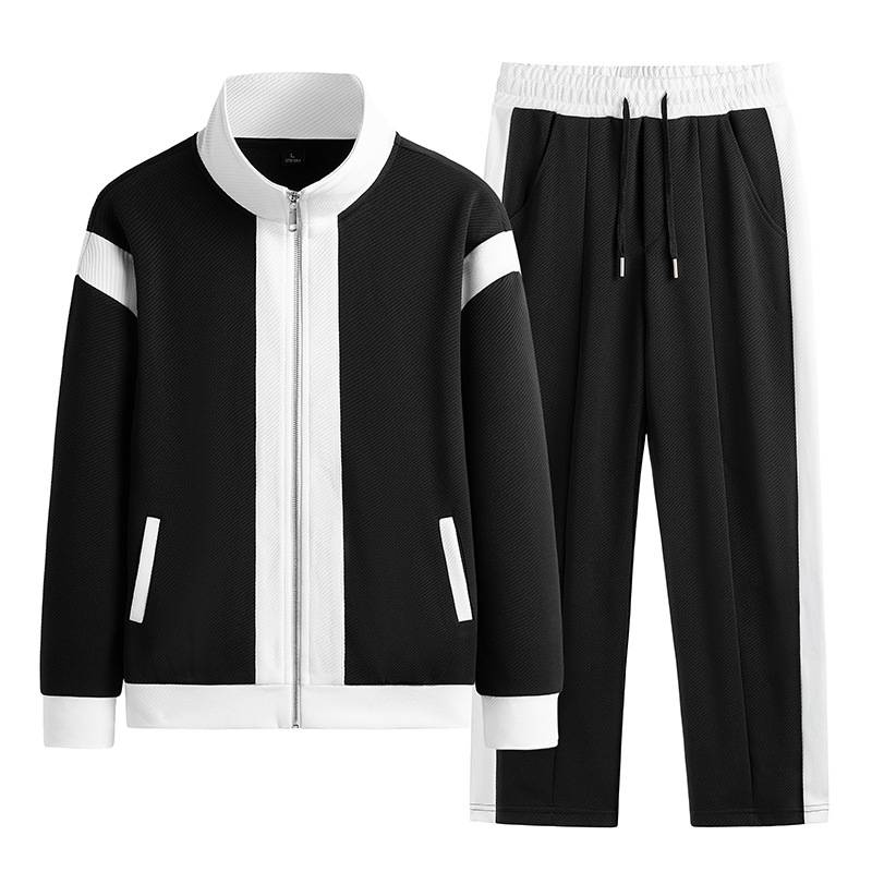 Men's Clothing New Spring And Autumn Young And Middle Aged Men's Casual Sports Fashion Suit Zipper Cardigan Jacket Trendy Handsome Two Piece Suit