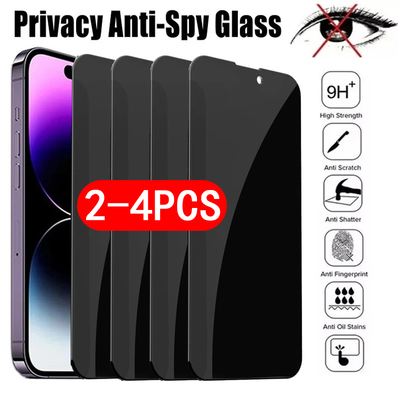 4Pcs Privacy Screen Protectors for IPhone 12 13 14 15 Pro Max 15Plus 12Mini 13Mini 7 8 Plus SE2 Anti-spy Tempered Glass for IPhone 11 Pro XS MAX XR X