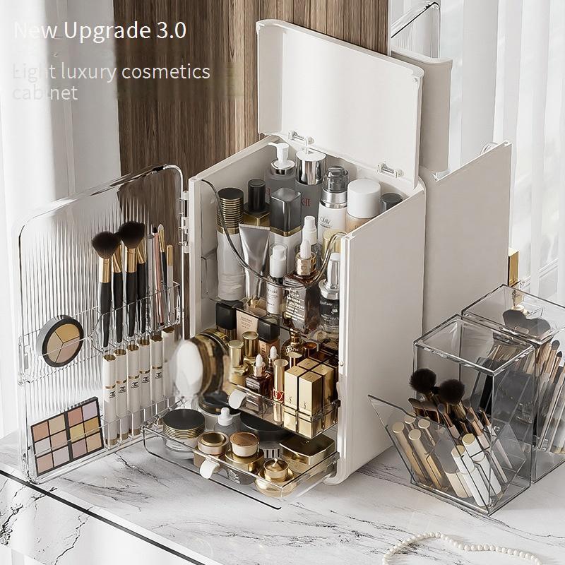 Makeup Tools & Accessories Large Capacity Skin Care Storage Cabinet Desktop Lipstick Box Storage Box Dressing Table Dustproof Cosmetics Storage Box