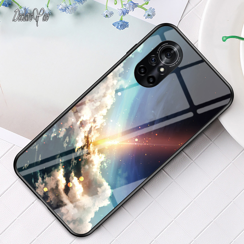 For Nova 5 7 8 9 Pro Glass Case DECLAREYAO Luxury Hard Mirror Tempered Glass Coque For Huawei Nova 3E 4E 6SE 7SE 8SE 9SE