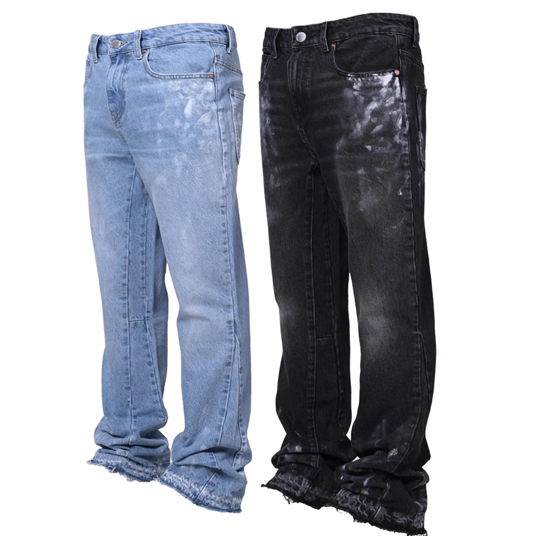 Men's Hip Hop Jean Joggers Loose Fit Streetwear Biker Baggy Jeans Pants Straight Jeans