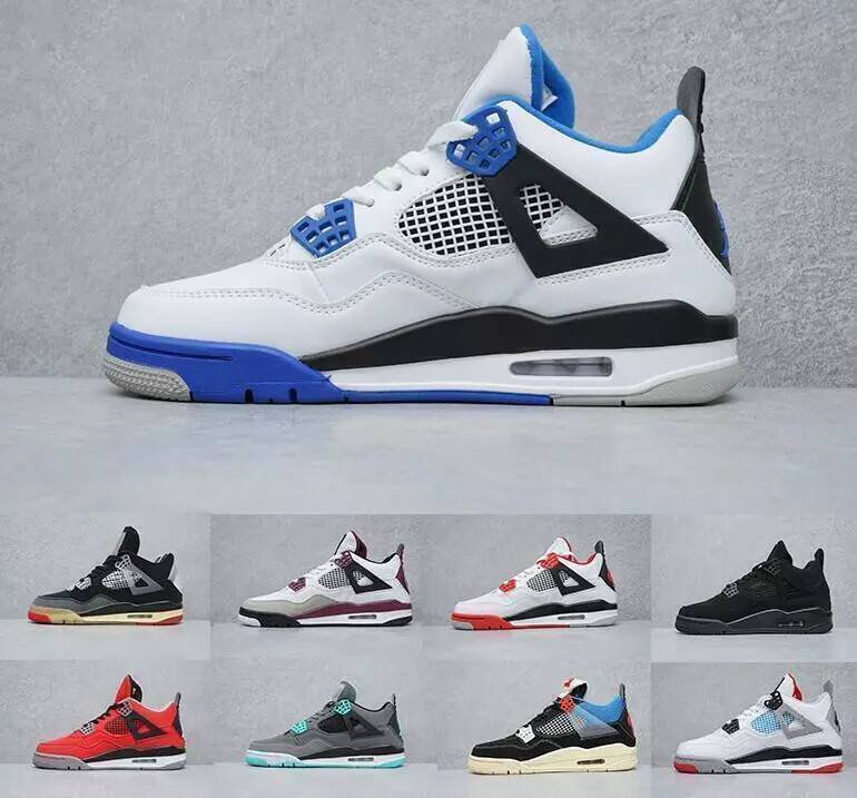 Fashion Sport Flache Schuhe Freizeit Sportschuhe Men's Women's Air 4 Retro Jordan-4 Basketball Shoes Running shoes AJR4 Mid Military