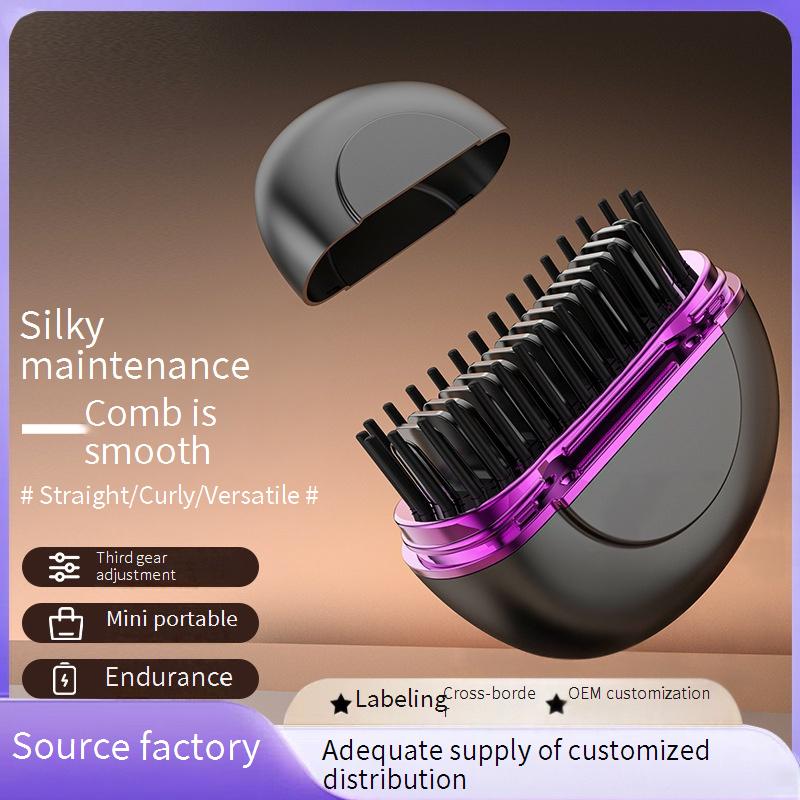 Combs New Mini Straight Hair Comb Wireless Charging Hair Straightener Portable Hair Care No Damage Hair Styling Comb Home