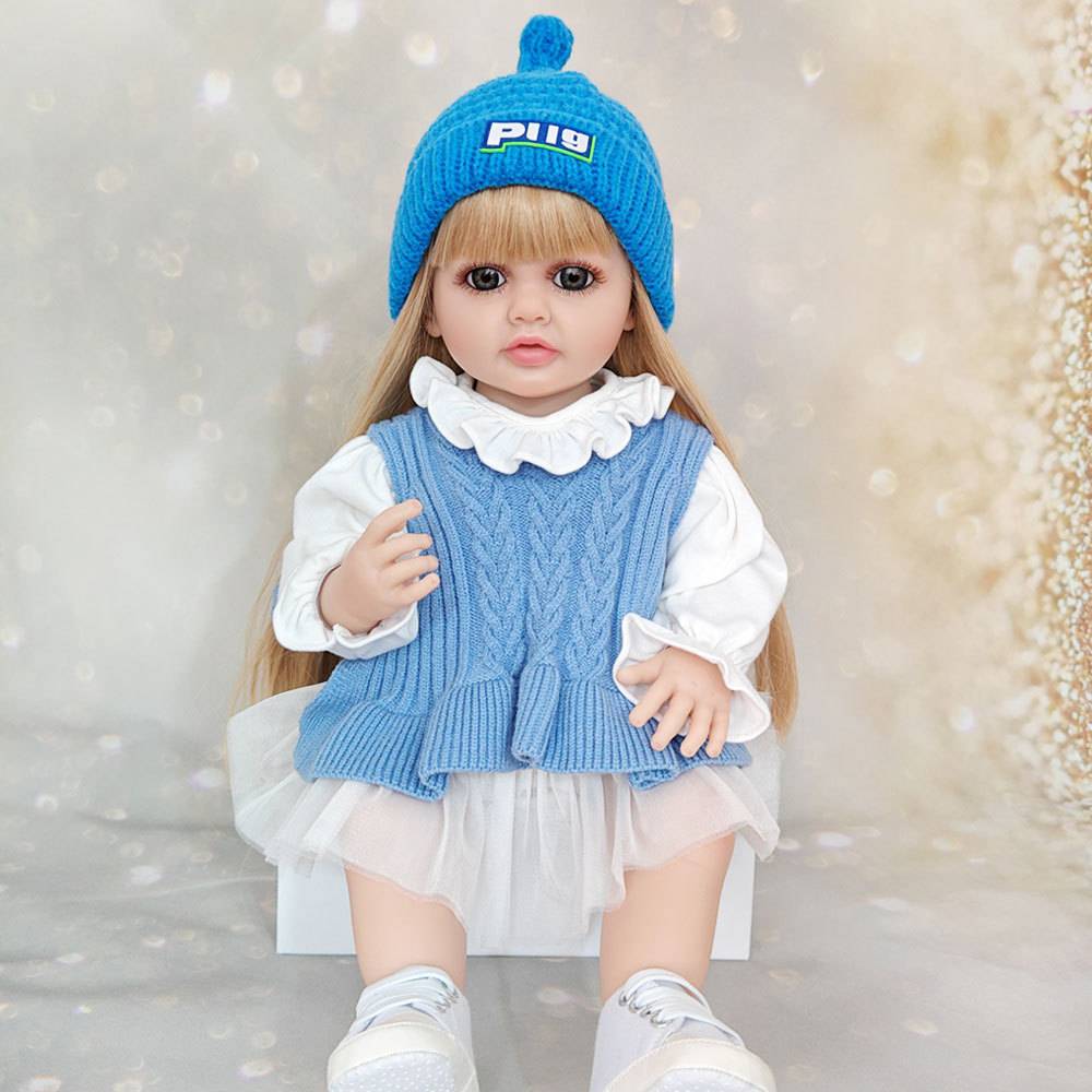 55cm Soft Rubber Rebirth Doll Simulation Baby Toy Can Change into a Bathing Companion for Children's Birthday Gift Doll